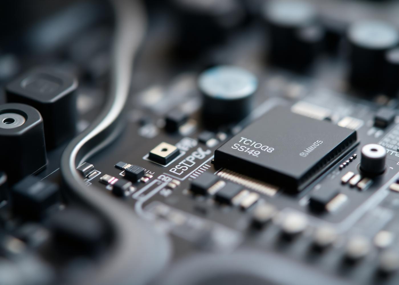 Close view of electronic components evaluated during technology sourcing